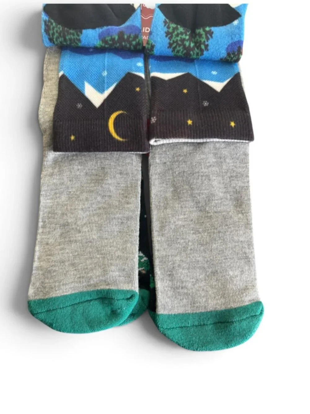 St Nicholas Square Men's Holiday Socks 3 Pack: Santa, Trees and Gray Size 7-12